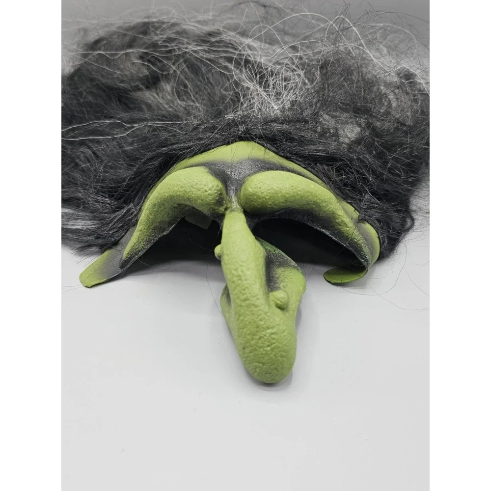 Vintage Paper Magic Group Witch Domino Eye Nose Mask W/‎ Hair Latex 1996 Green